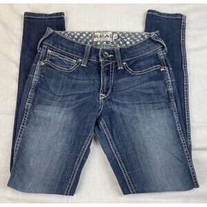 Women’s Ariat REAL Denim Skinny Jeans Sz 28R Light Stitch Midrise